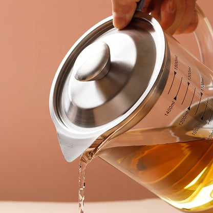 كوكر زيت بايركس شفاف بغطاء ومصفاة – سعة 1500 مل