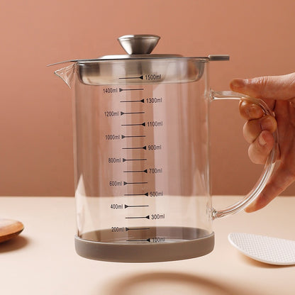 كوكر زيت بايركس شفاف بغطاء ومصفاة – سعة 1500 مل