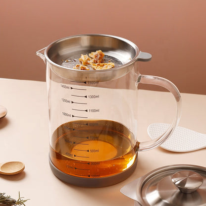 كوكر زيت بايركس شفاف بغطاء ومصفاة – سعة 1500 مل