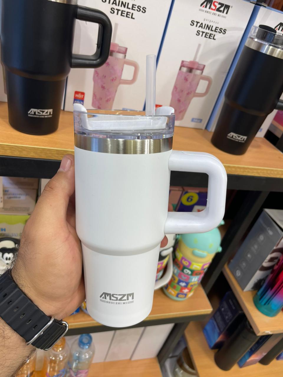 مج حراري استانلس ستيل 14oz يحافظ على الحرارة والبرودة – تصميم سادة ومطبوع