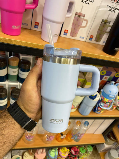 مج حراري استانلس ستيل 14oz يحافظ على الحرارة والبرودة – تصميم سادة ومطبوع