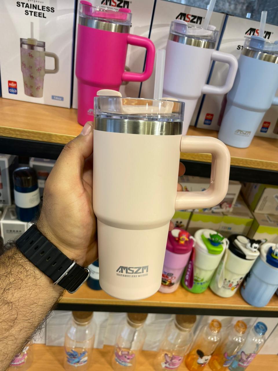 مج حراري استانلس ستيل 14oz يحافظ على الحرارة والبرودة – تصميم سادة ومطبوع