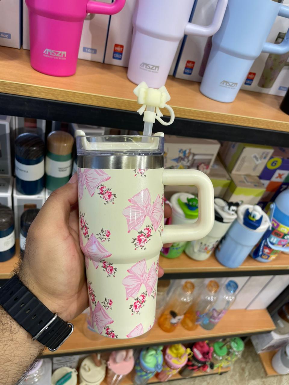 مج حراري استانلس ستيل 14oz يحافظ على الحرارة والبرودة – تصميم سادة ومطبوع