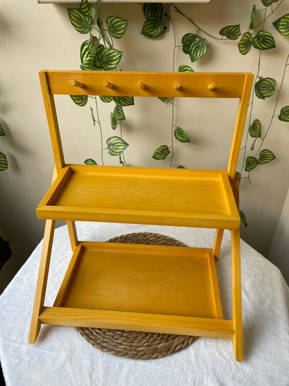 ميني كوفي كورنر خشب 2 دور لتنظيم الكاتيل والمجات والتوابل – تصميم عملي وشيك للمطبخ