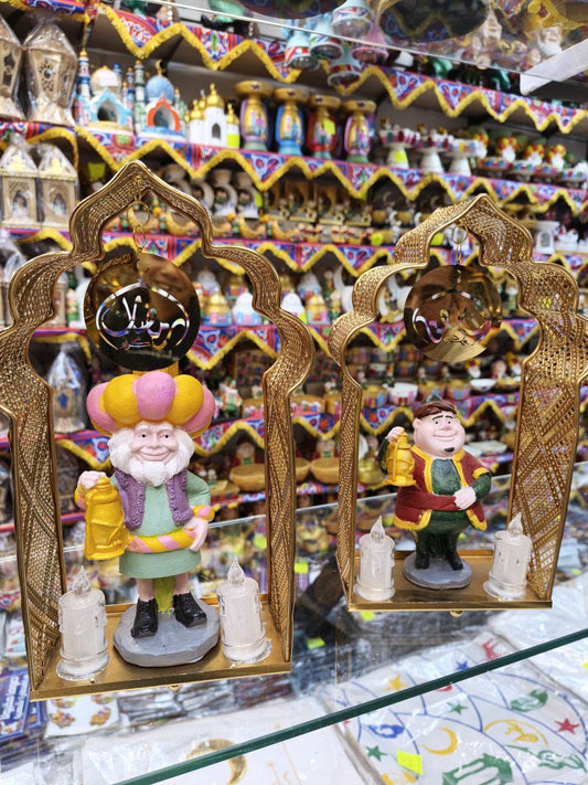 فانوس معدن بينور كبير – شخصيات بورسلين أنيقة 🌟 B