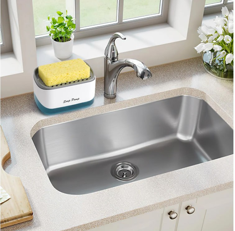 دسبنسر صابون أكريليك مستورد – موديل حديث مع إسفنجة وقاعدة مطاطية