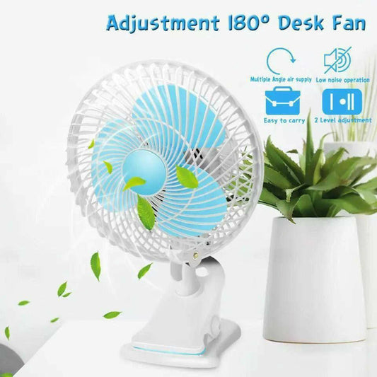مروحة مكتب بمشبك كهرباء 20 وات | رأس متحرك 90° | سرعتان | 220 فولت