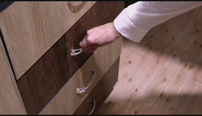 طقم بقوليات توليب 9 قطع أكريليك شفاف بأغطية باللون الخشبي لحفظ وتخزين الطعام